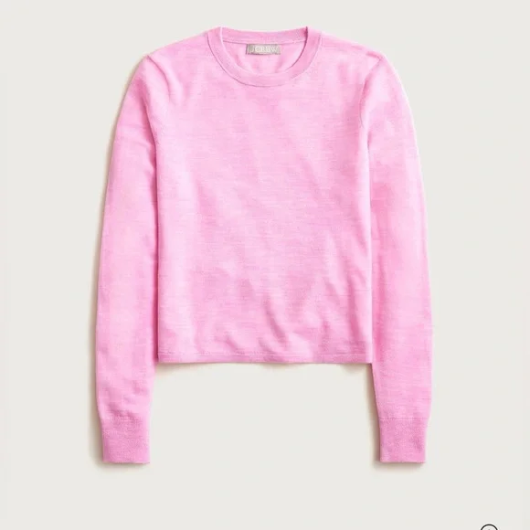 J.Crew Carolyn fitted crewneck sweater in merino wool in heather neon orchid - Picture 4 of 8